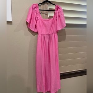 TARGET PINK FLUTTER SHORT SLEEVE TIE-BACK DRESS (Size S - A New Day)